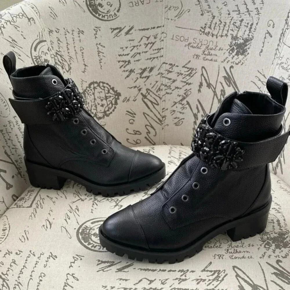 NEW, Karl Lagerfeld Paris, Pippa‎ Lace Up Boot, Black
